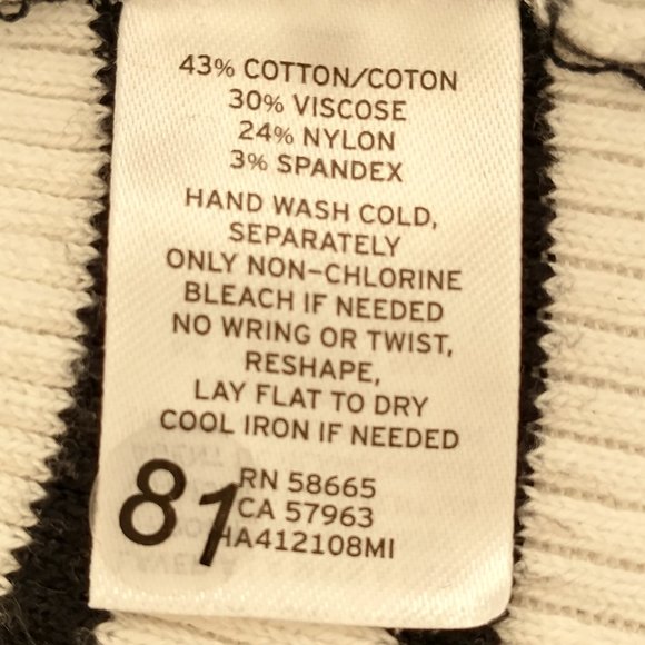 Women's Halogen size XS long sleeve striped (white and black) top - Picture 8 of 8